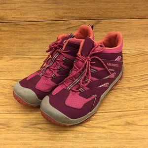 Merrell women pink and purple Chameleon access hiking boots, size 6